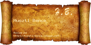 Huszti Bence névjegykártya